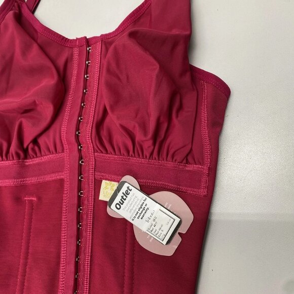 Tributo Women's Velvet Corset Top Red Size S 4017 Thin Strap Vest with Bra - Picture 11 of 15